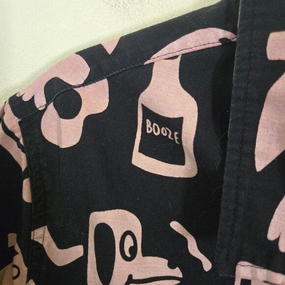 Lazy Oaf Rare Unique Novelty Print London Streetwear Shirt Black Blush Size S - Picture 5 of 8